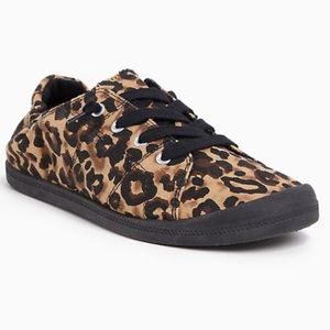 Torrid Riley Black & Brown Leopard Printed Lace Up Sneaker Shoes